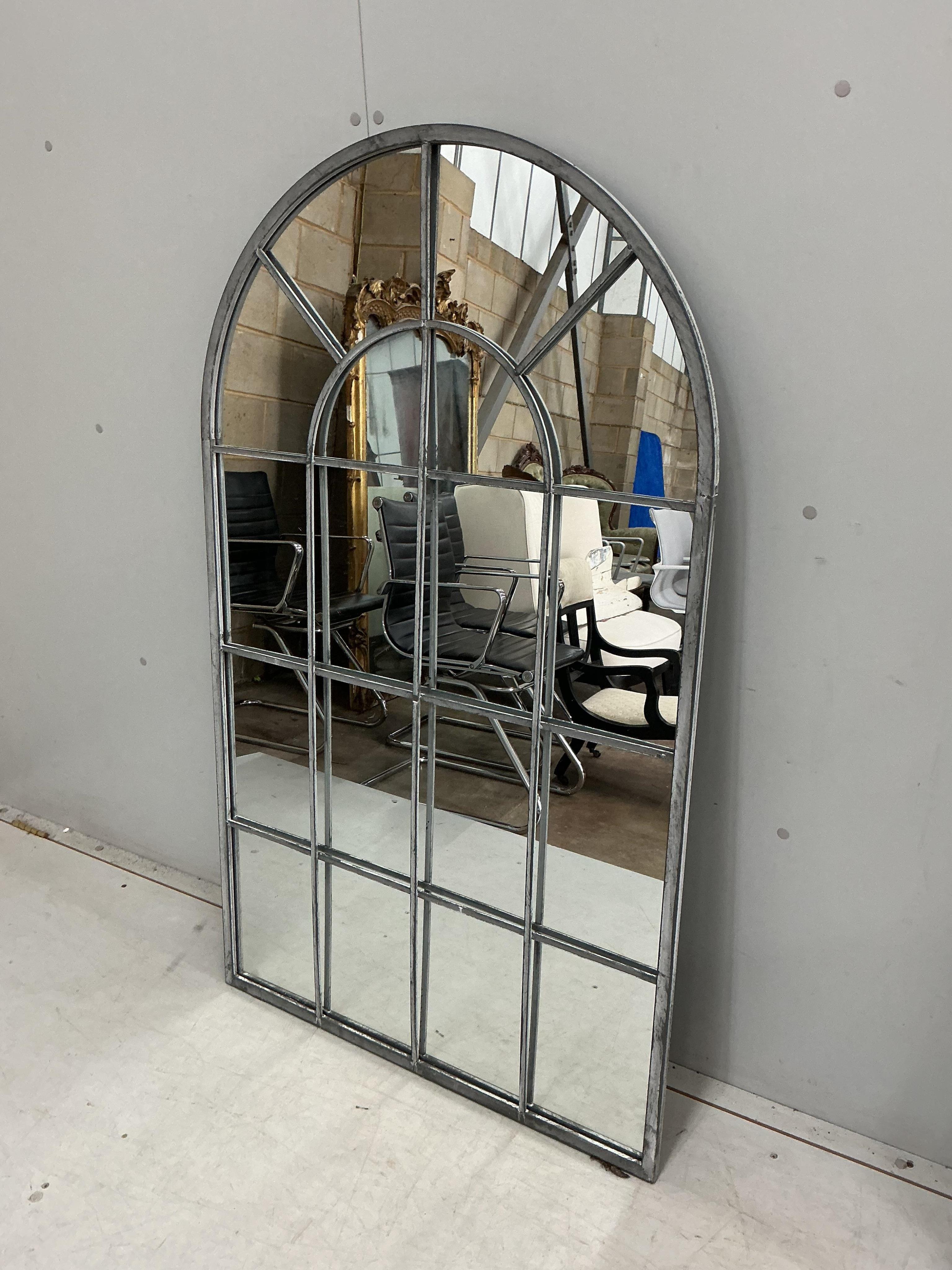 A pair of modern window frame style wall mirrors, width 80cm, height 134cm